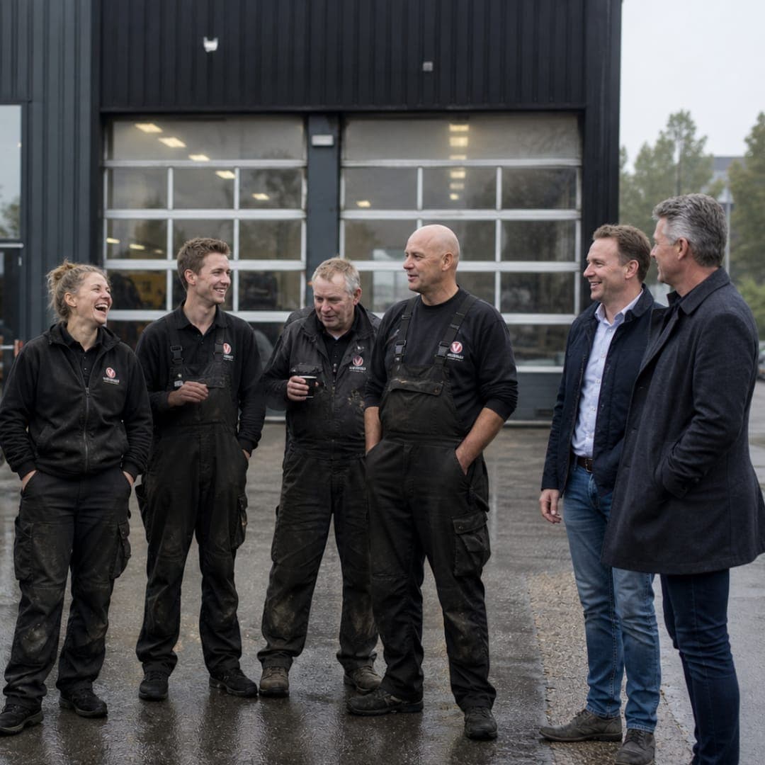 Het team van een automotive werkplaats samen met Driven Talent voor de werkplaats